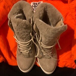 Women's Fur-Lined Boots - Gray
